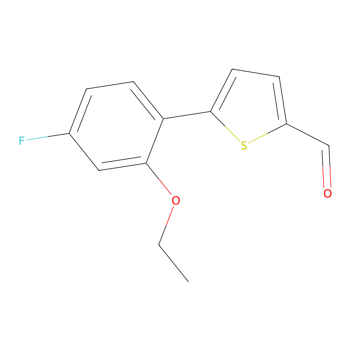 5-(2-Ethoxy-4-fluorophenyl)thiophene-2-carbaldehyde molecular structure, CAS 2172127-58-9