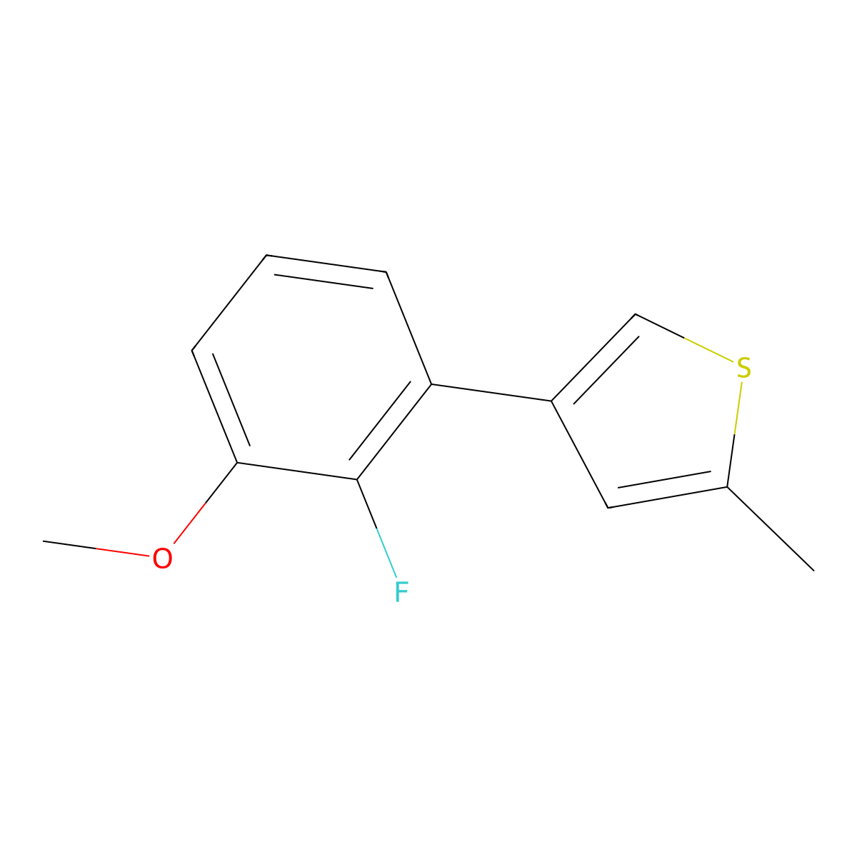 4-(2-Fluoro-3-methoxyphenyl)-2-methylthiophene molecular structure, CAS 2172127-84-1