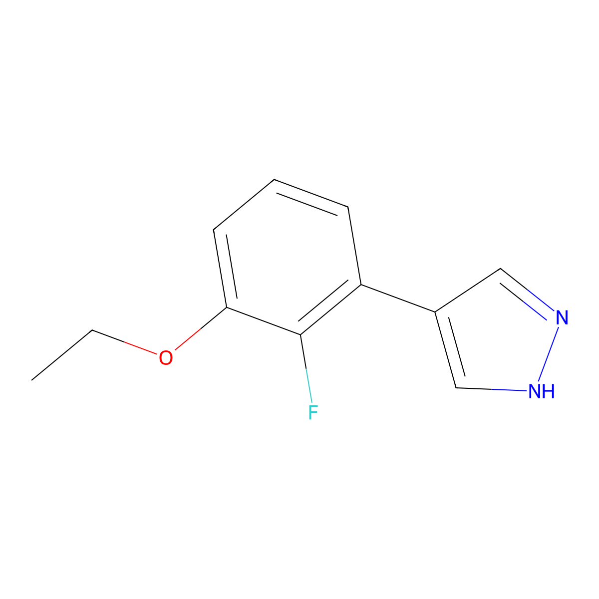 4-(3-ethoxy-2-fluorophenyl)-1H-pyrazole molecular structure, CAS 2172127-94-3