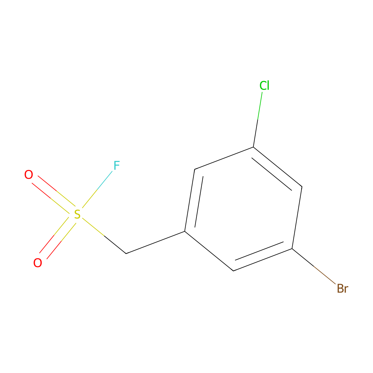(3-Bromo-5-chlorophenyl)methanesulfonyl fluoride molecular structure, CAS 2172127-95-4