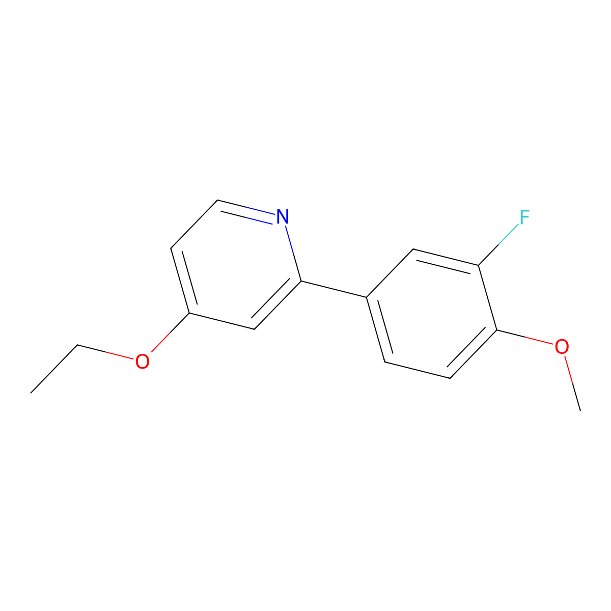 4-Ethoxy-2-(3-fluoro-4-methoxyphenyl)pyridine molecular structure, CAS 2172129-00-7