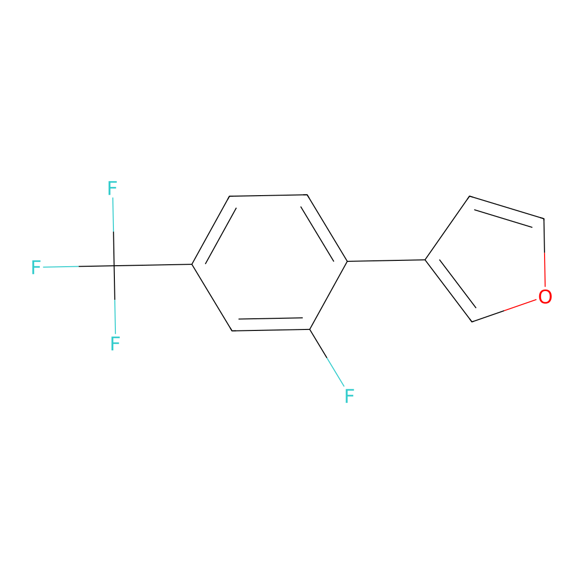 3-[2-Fluoro-4-(trifluoromethyl)phenyl]furan molecular structure, CAS 2172131-77-8