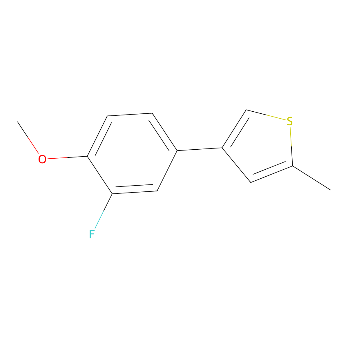 4-(3-Fluoro-4-methoxyphenyl)-2-methylthiophene molecular structure, CAS 2172132-27-1