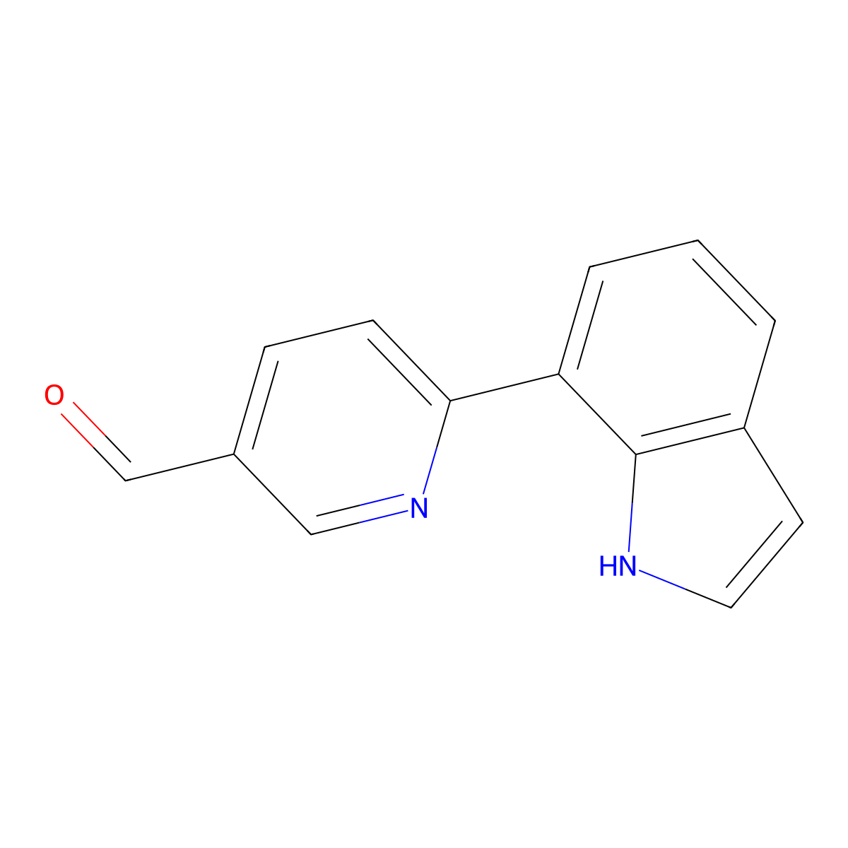 6-(1H-indol-7-yl)pyridine-3-carbaldehyde molecular structure, CAS 2172132-31-7