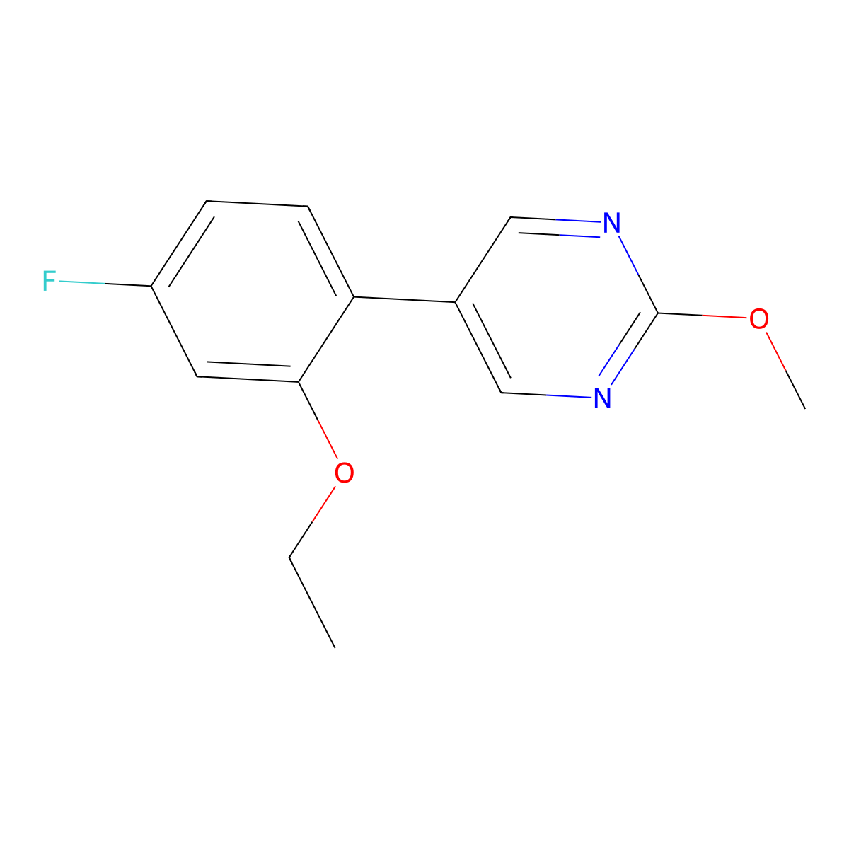 5-(2-Ethoxy-4-fluorophenyl)-2-methoxypyrimidine molecular structure, CAS 2172133-62-7