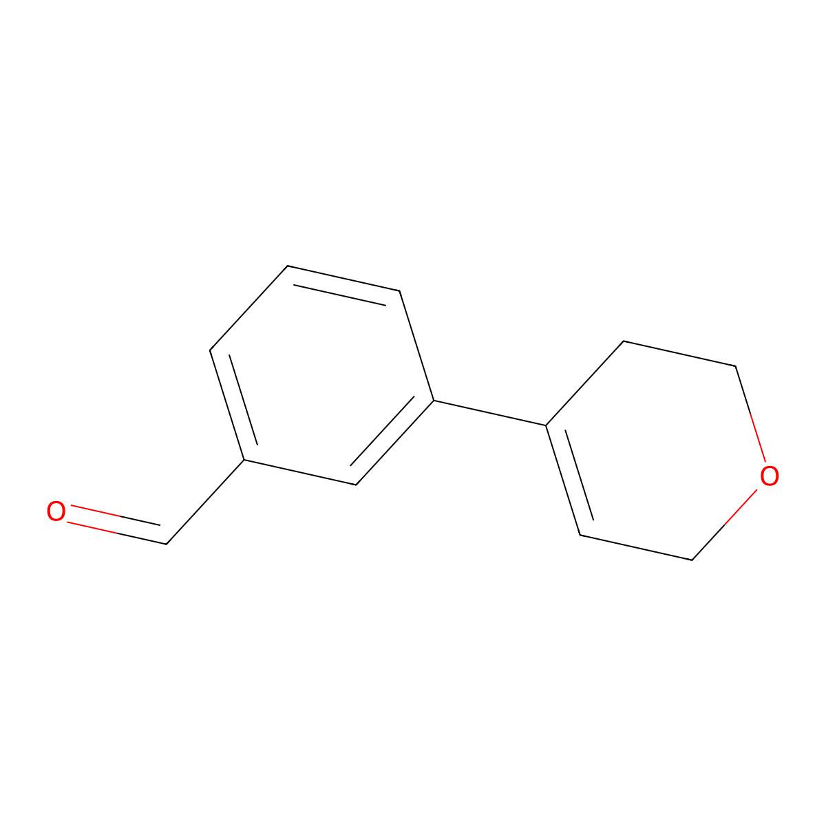 3-(3,6-dihydro-2H-pyran-4-yl)benzaldehyde molecular structure, CAS 2172133-76-3