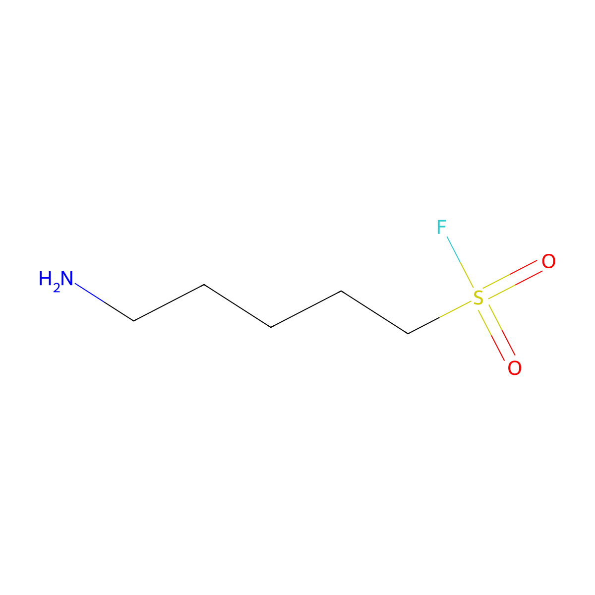 5-Aminopentane-1-sulfonyl fluoride molecular structure, CAS 2172138-16-6