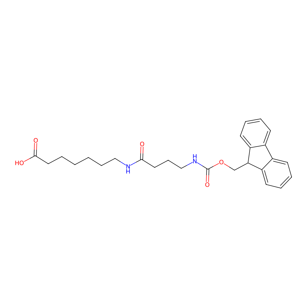 7-(4-((((9H-Fluoren-9-yl)methoxy)carbonyl)amino)butanamido)heptanoic acid molecular structure, CAS 2172142-06-0