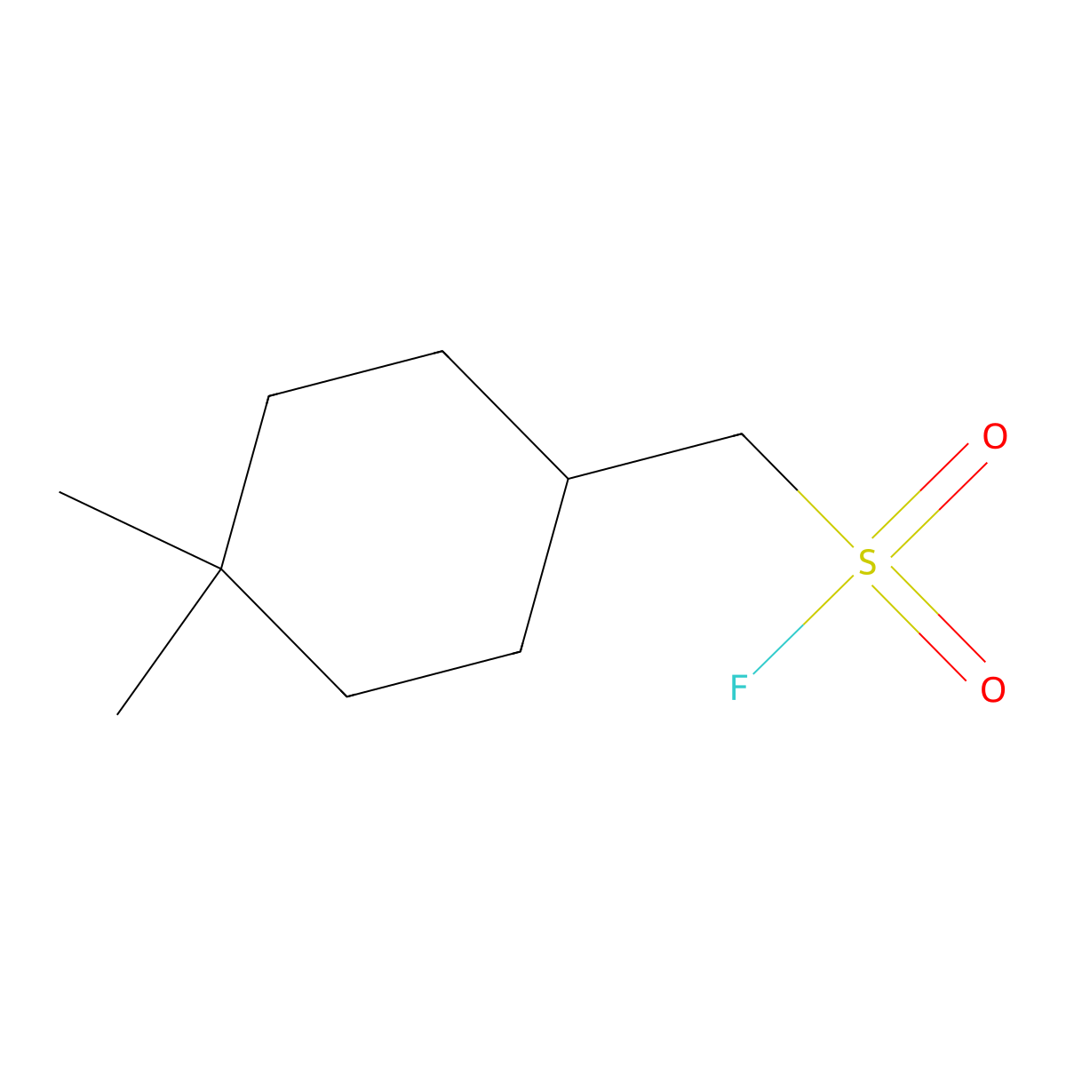 (4,4-Dimethylcyclohexyl)methanesulfonyl fluoride molecular structure, CAS 2172143-13-2