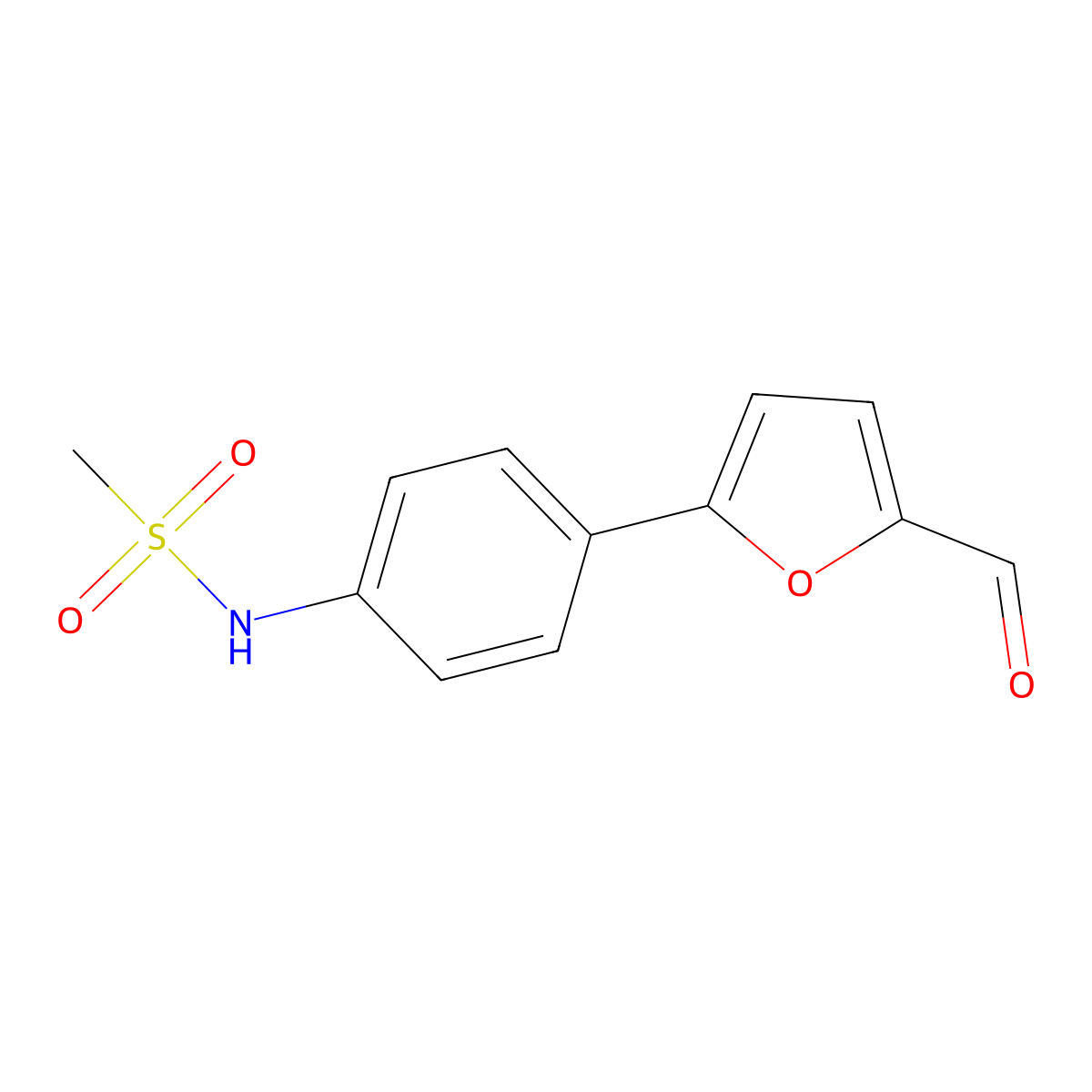 N-[4-(5-formylfuran-2-yl)phenyl]methanesulfonamide molecular structure, CAS 2172148-77-3