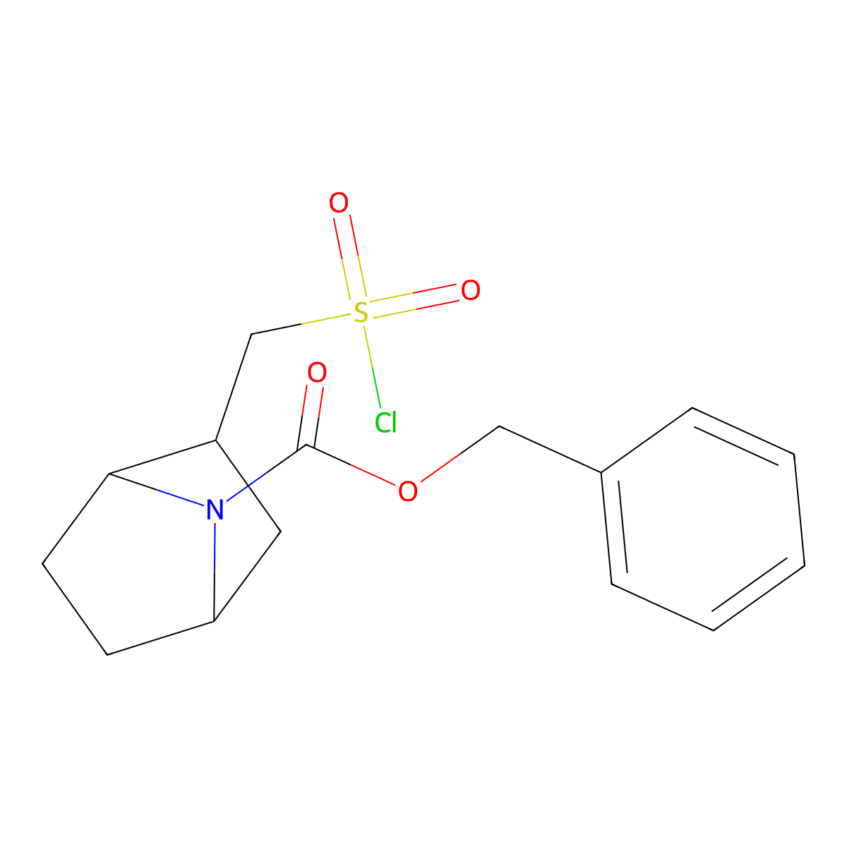 Benzyl 2-[(chlorosulfonyl)methyl]-7-azabicyclo[2.2.1]heptane-7-carboxylate molecular structure, CAS 2172152-64-4