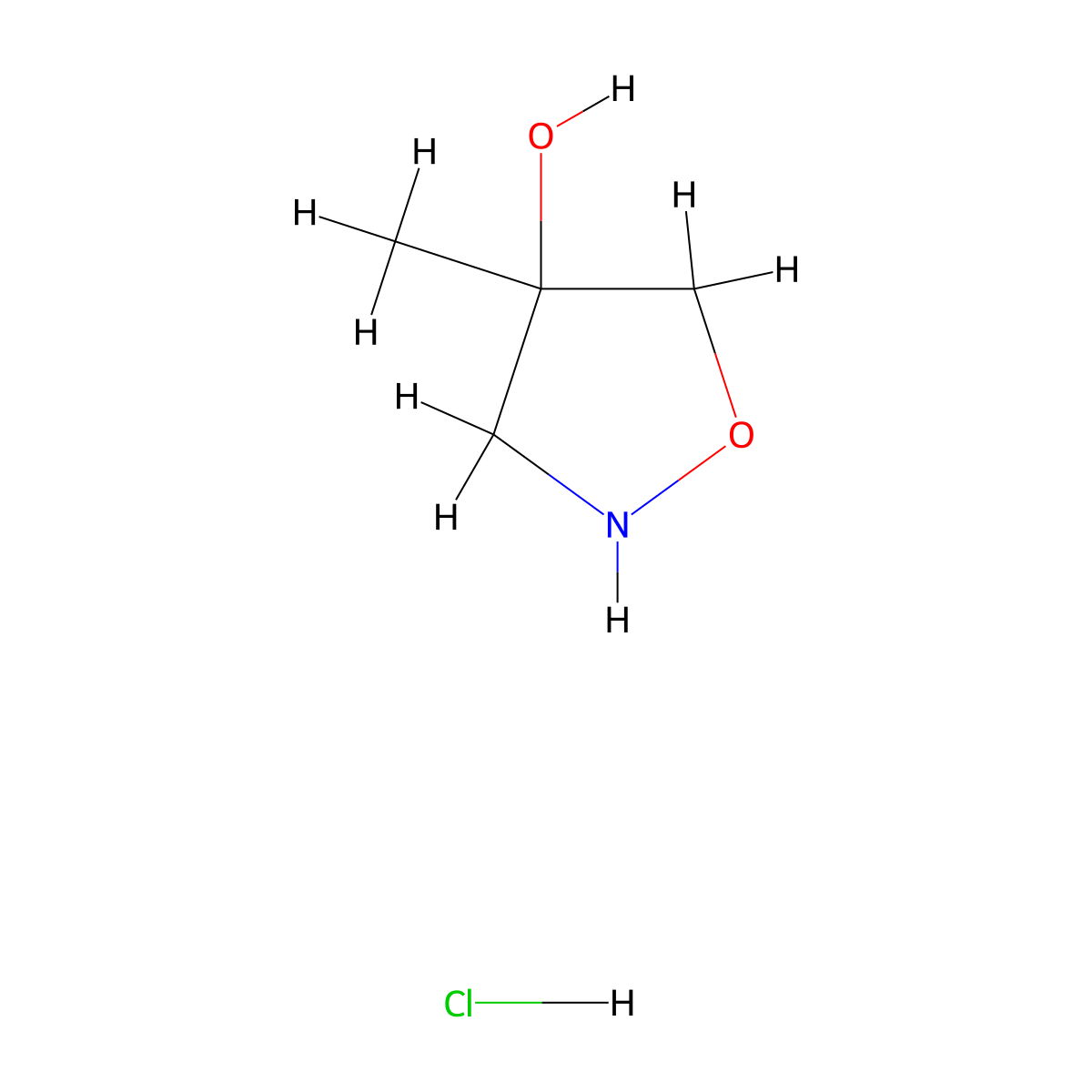 4-Methyl-1,2-oxazolidin-4-ol hydrochloride molecular structure, CAS 2172153-44-3
