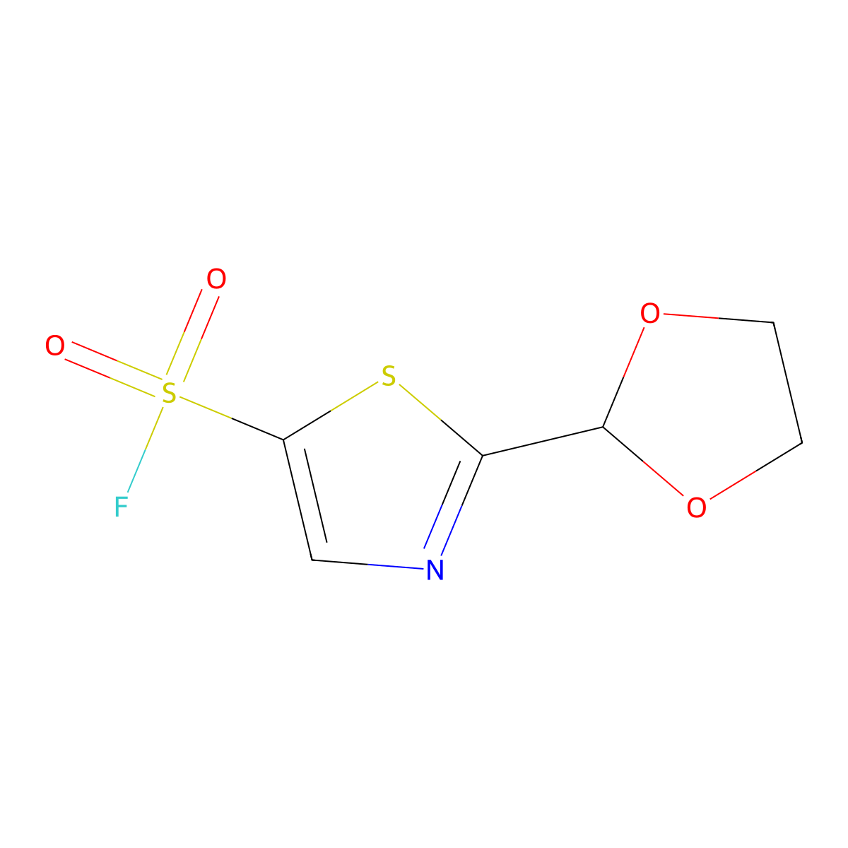 2-(1,3-Dioxolan-2-yl)-1,3-thiazole-5-sulfonyl fluoride molecular structure, CAS 2172154-07-1