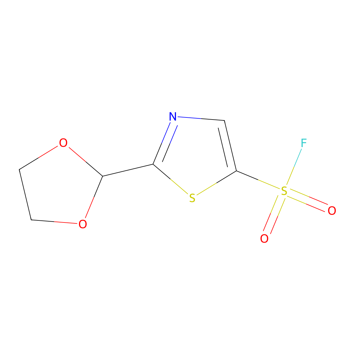 2-(1,3-Dioxolan-2-yl)-1,3-thiazole-5-sulfonyl fluoride molecular structure, CAS 2172154-07-1