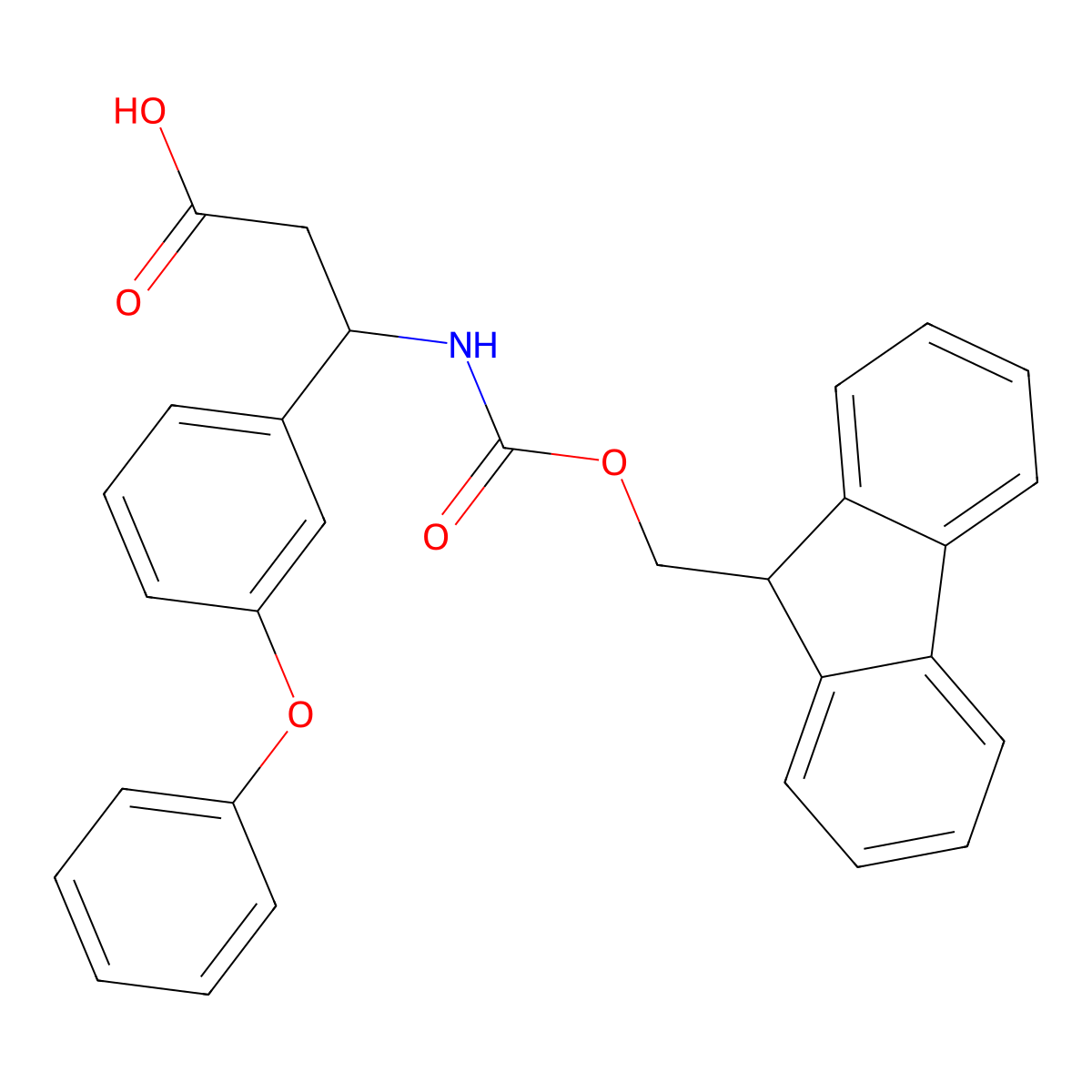 3-({[(9H-fluoren-9-yl)methoxy]carbonyl}amino)-3-(3-phenoxyphenyl)propanoic acid molecular structure, CAS 2172154-14-0