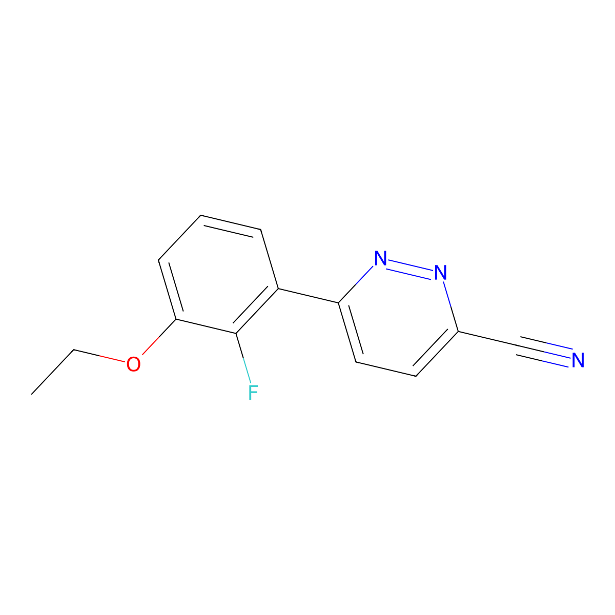 6-(3-Ethoxy-2-fluorophenyl)pyridazine-3-carbonitrile molecular structure, CAS 2172158-39-1