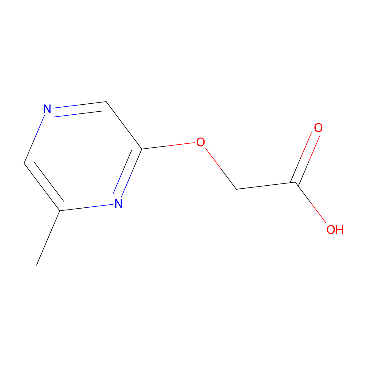 2-[(6-Methylpyrazin-2-yl)oxy]acetic acid molecular structure, CAS 2172159-38-3