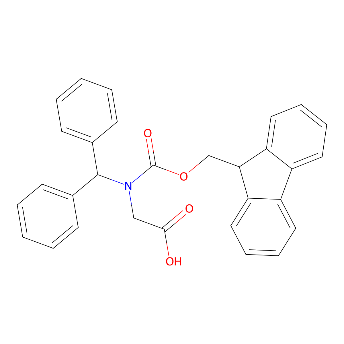 2-[(diphenylmethyl)({[(9H-fluoren-9-yl)methoxy]carbonyl})amino]acetic acid molecular structure, CAS 2172160-41-5