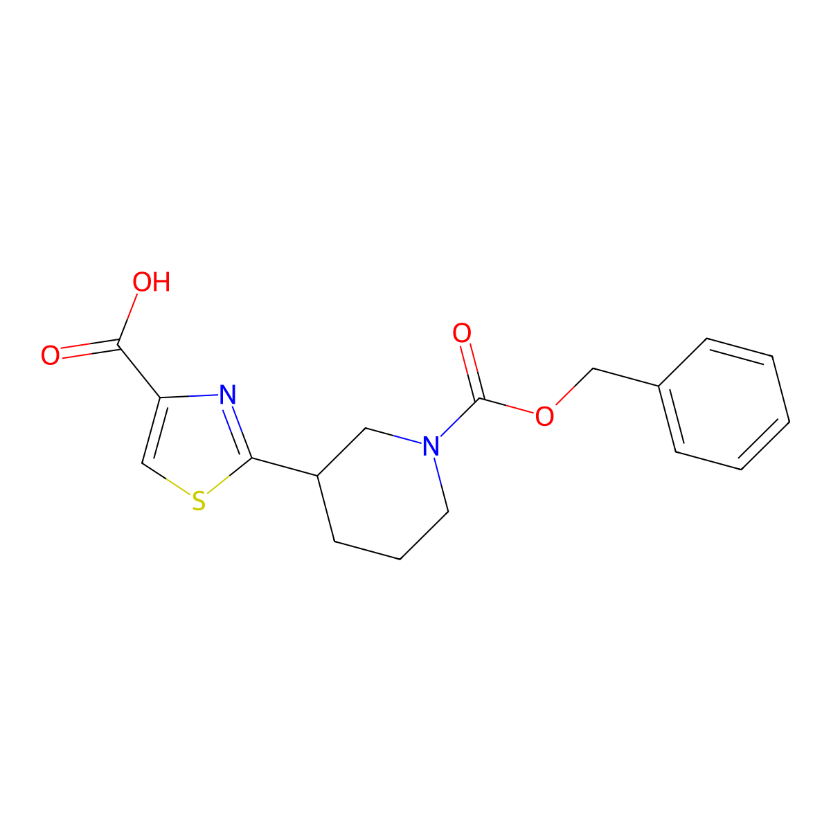 2-{1-[(Benzyloxy)carbonyl]piperidin-3-yl}-1,3-thiazole-4-carboxylic acid molecular structure, CAS 2172161-17-8