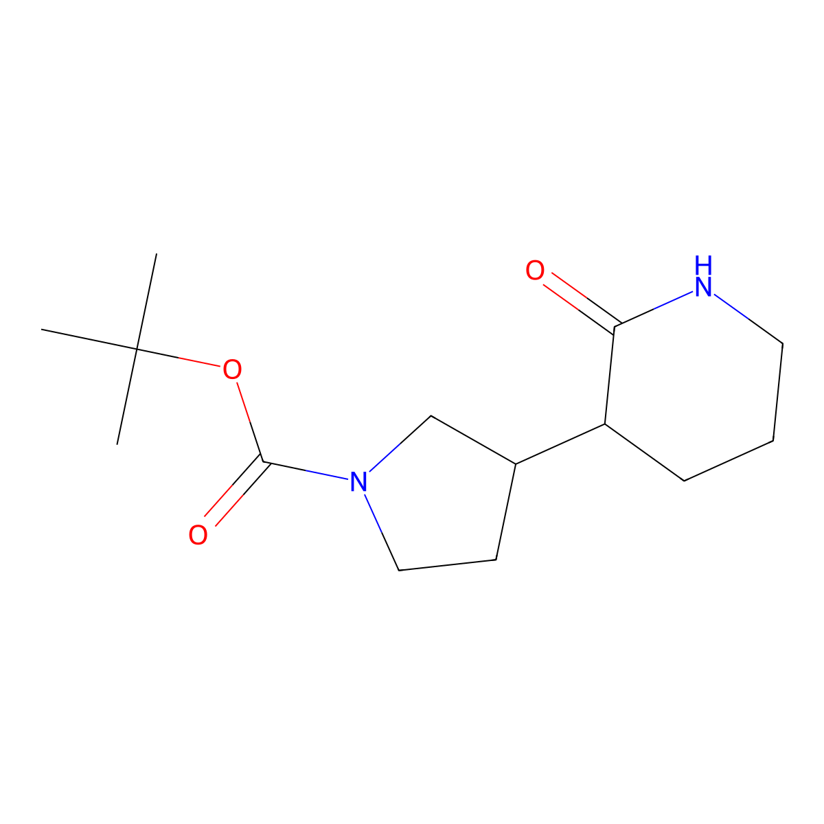 tert-Butyl 3-(2-oxopiperidin-3-yl)pyrrolidine-1-carboxylate molecular structure, CAS 2172162-07-9