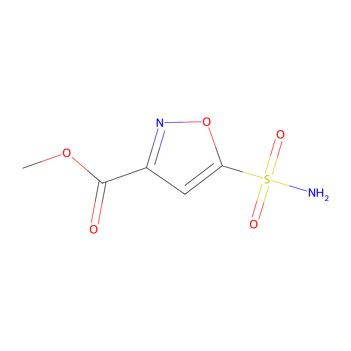 Methyl 5-sulfamoyl-1,2-oxazole-3-carboxylate molecular structure, CAS 2172162-48-8