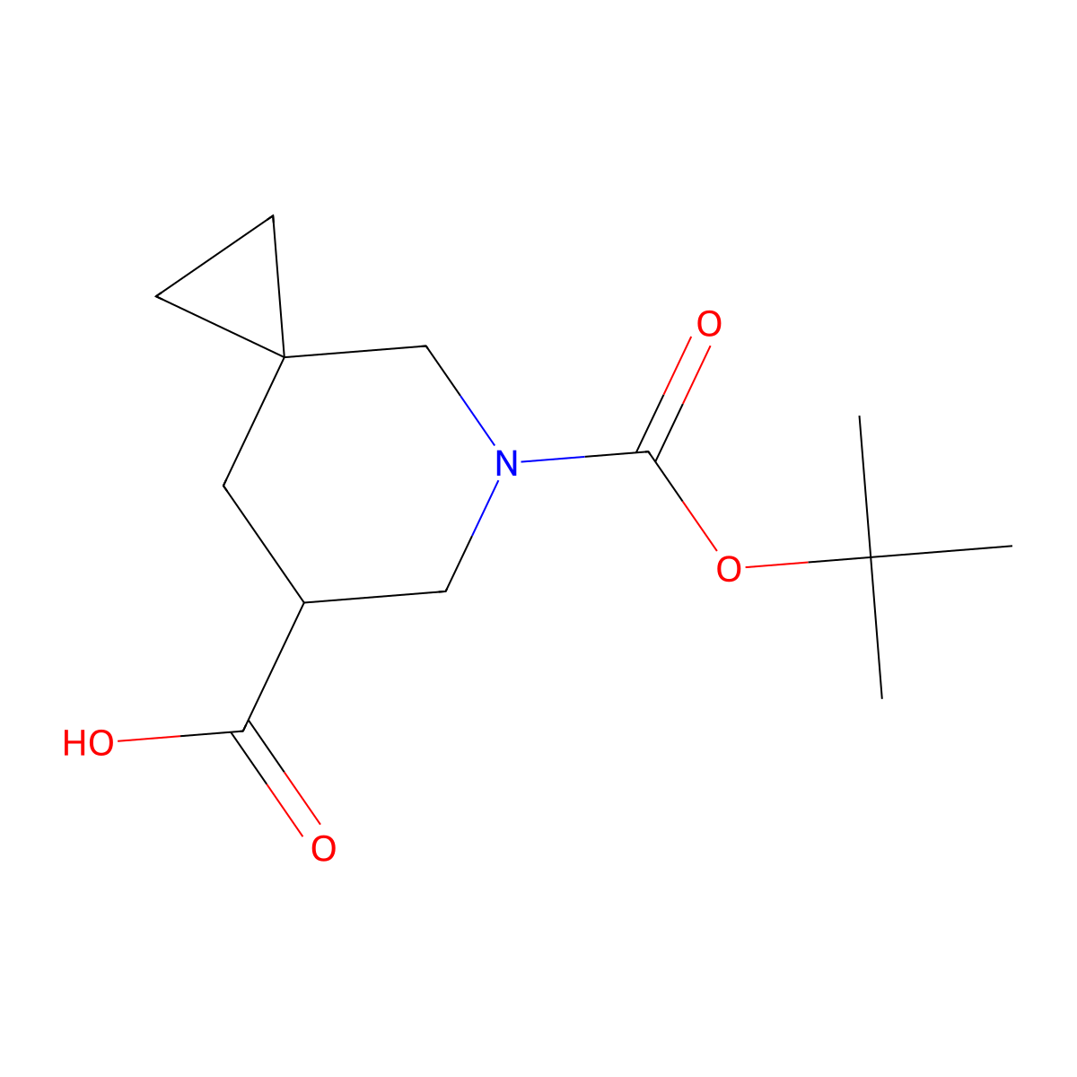 5-((Tert-butoxy)carbonyl)-5-azaspiro(2.5)octane-7-carboxylic acid molecular structure, CAS 2172162-50-2