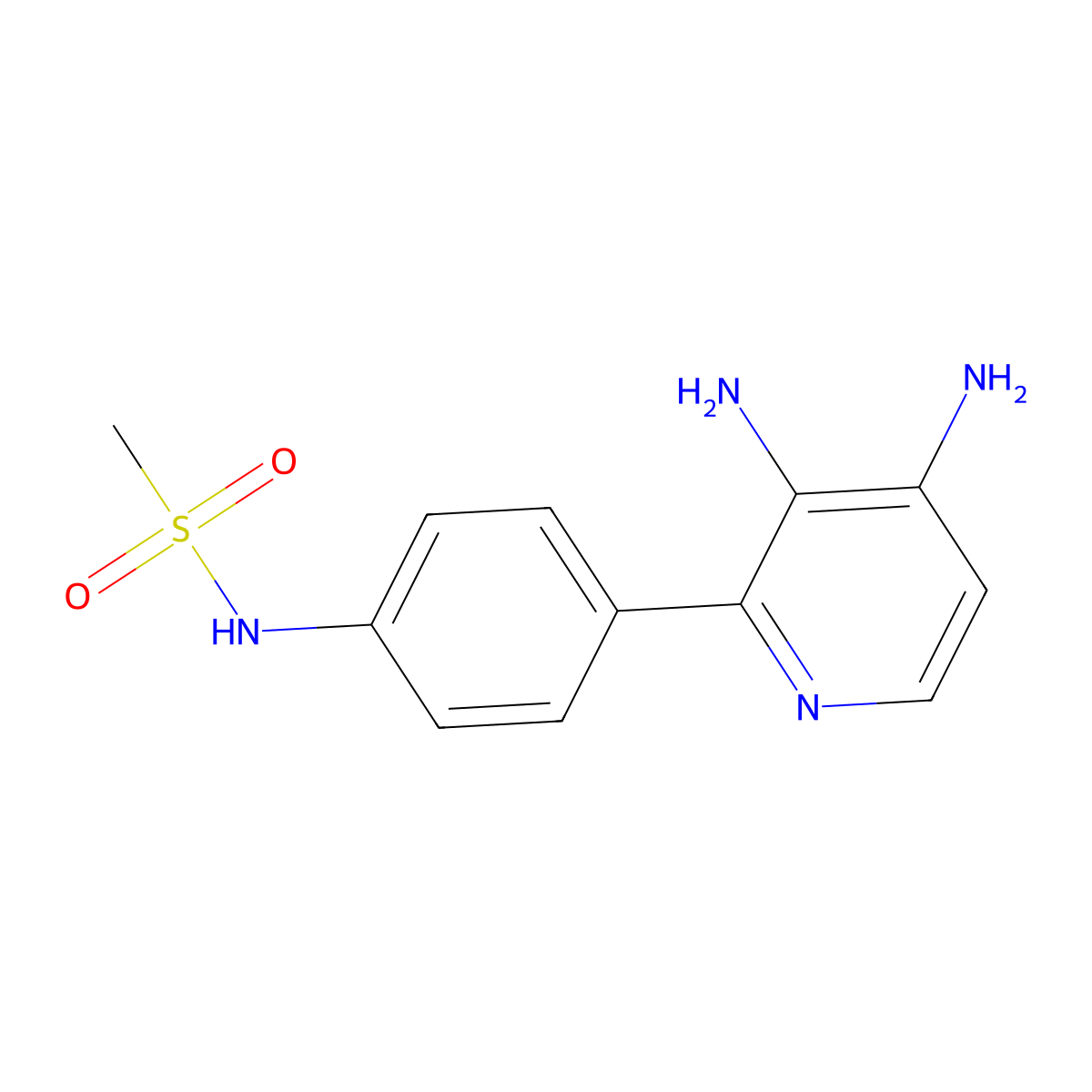 N-[4-(3,4-diaminopyridin-2-yl)phenyl]methanesulfonamide molecular structure, CAS 2172163-06-1