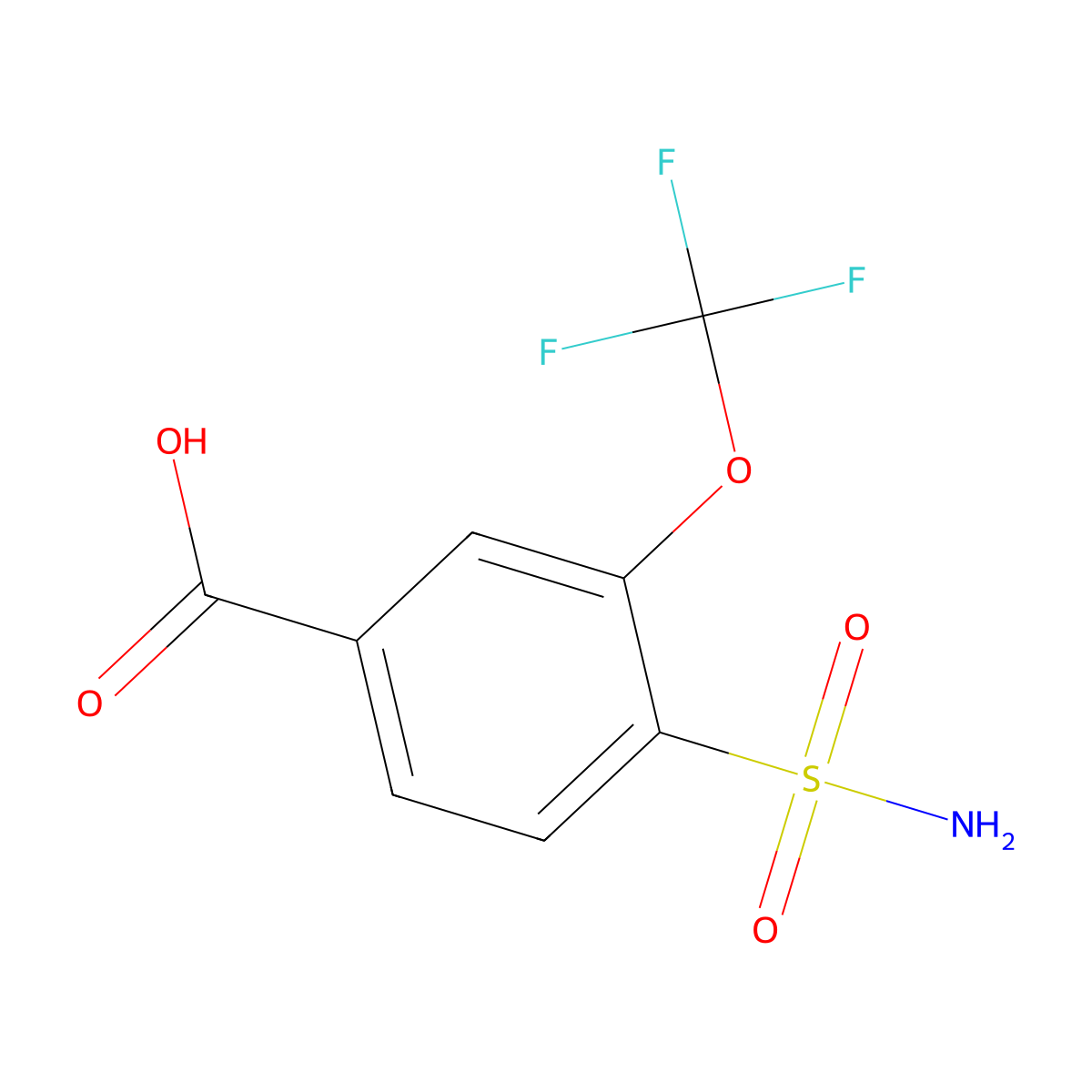 4-Sulfamoyl-3-(trifluoromethoxy)benzoic acid molecular structure, CAS 2172163-45-8