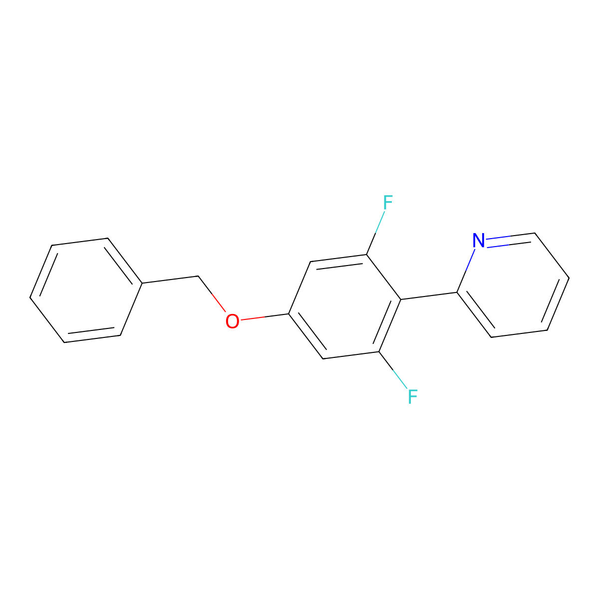 2-[4-(Benzyloxy)-2,6-difluorophenyl]pyridine molecular structure, CAS 2172163-50-5