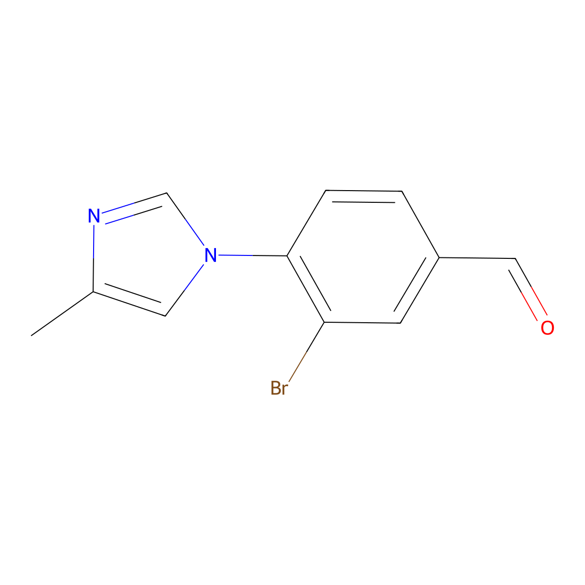 3-bromo-4-(4-methyl-1H-imidazol-1-yl)benzaldehyde molecular structure, CAS 2172164-22-4