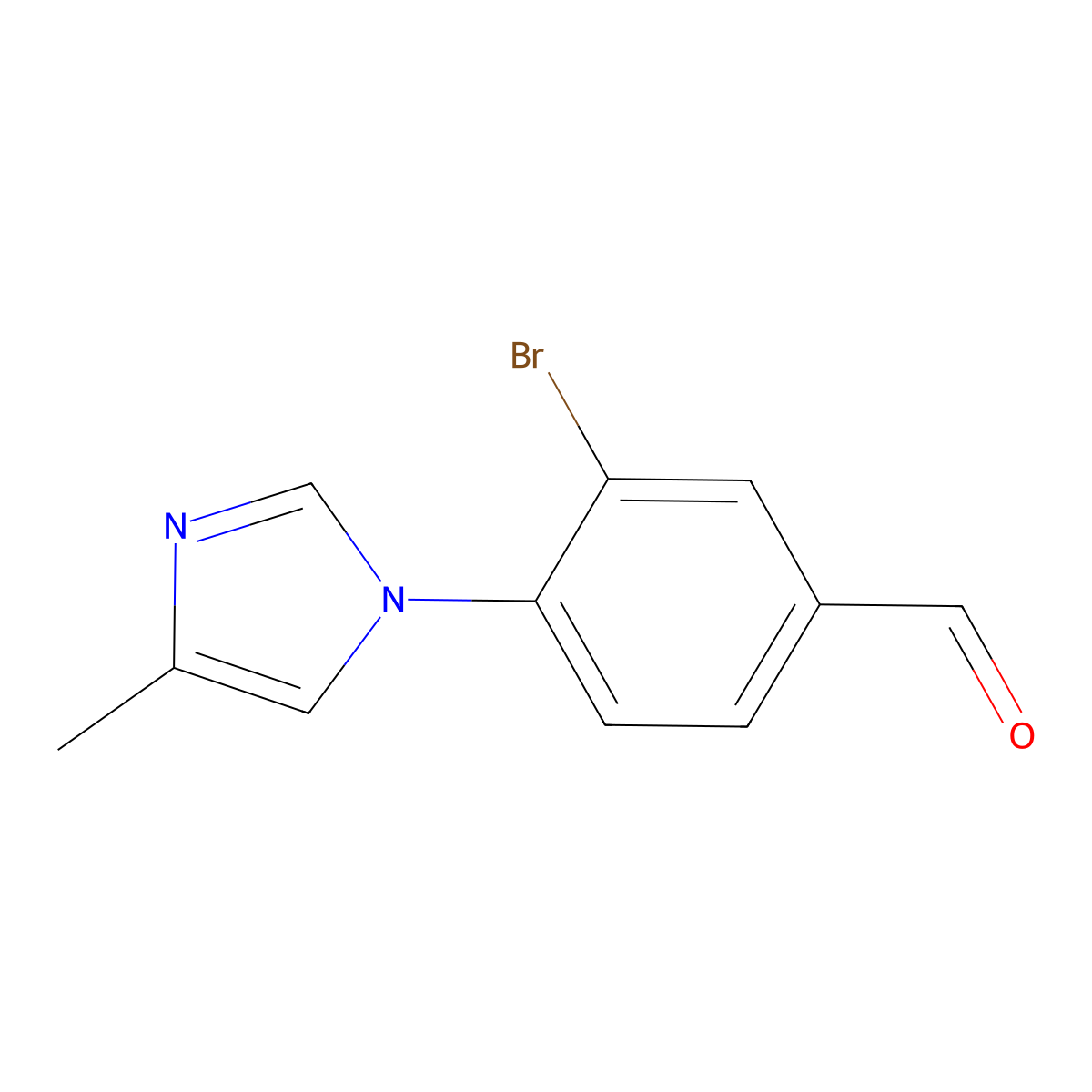 3-bromo-4-(4-methyl-1H-imidazol-1-yl)benzaldehyde molecular structure, CAS 2172164-22-4