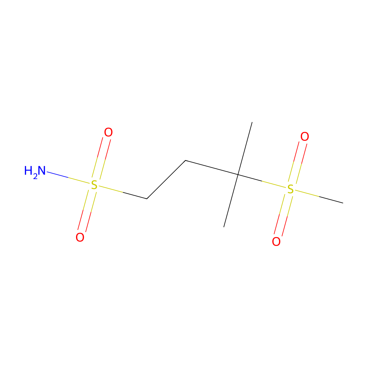 3-Methanesulfonyl-3-methylbutane-1-sulfonamide molecular structure, CAS 2172170-46-4
