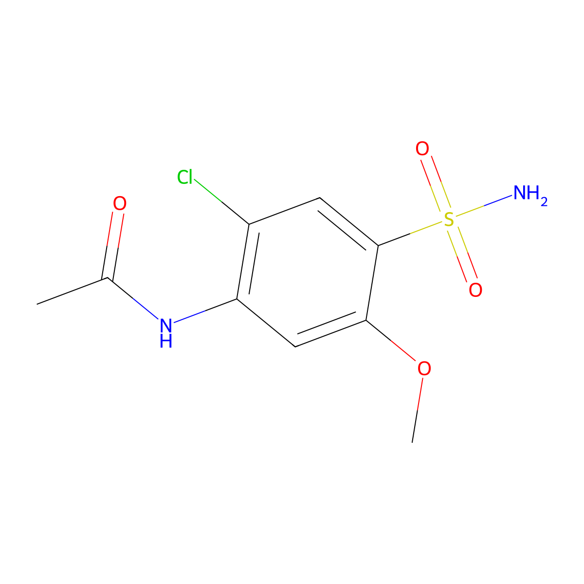 N-(2-chloro-5-methoxy-4-sulfamoylphenyl)acetamide molecular structure, CAS 2172170-63-5