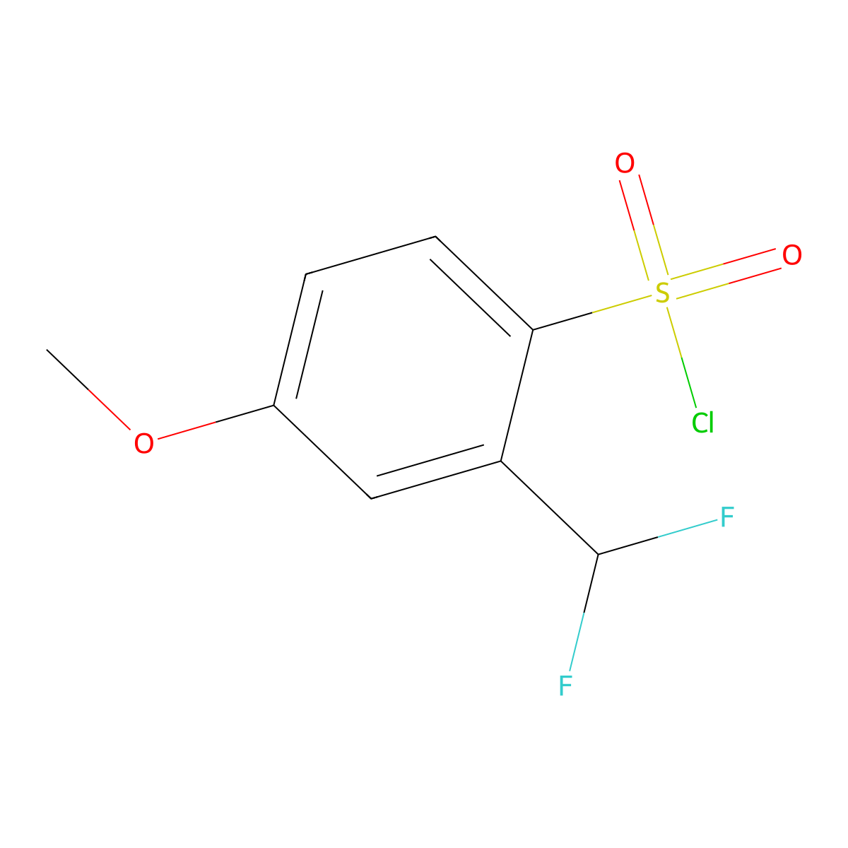 2-(Difluoromethyl)-4-methoxybenzene-1-sulfonyl chloride molecular structure, CAS 2172170-73-7