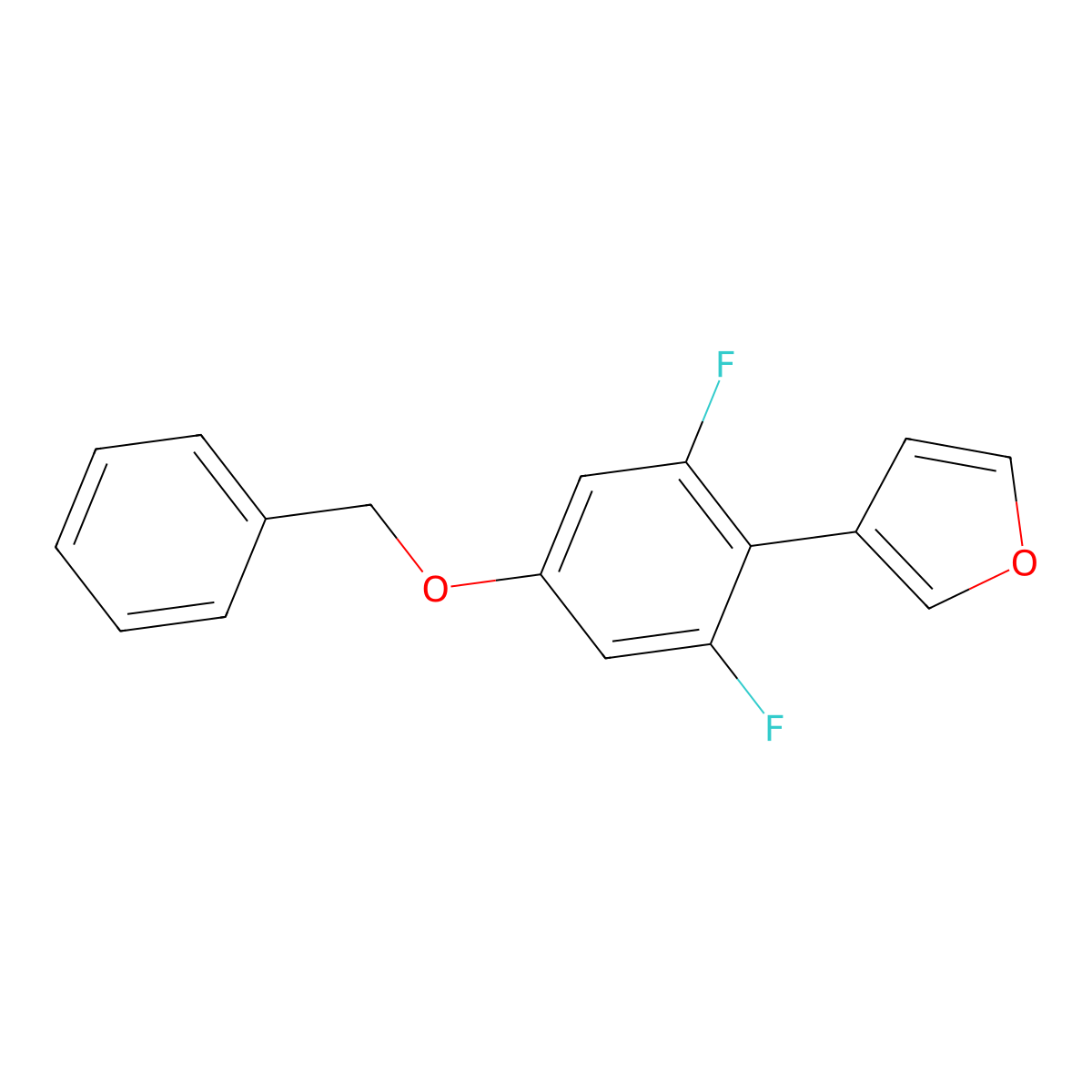 3-[4-(Benzyloxy)-2,6-difluorophenyl]furan molecular structure, CAS 2172170-97-5