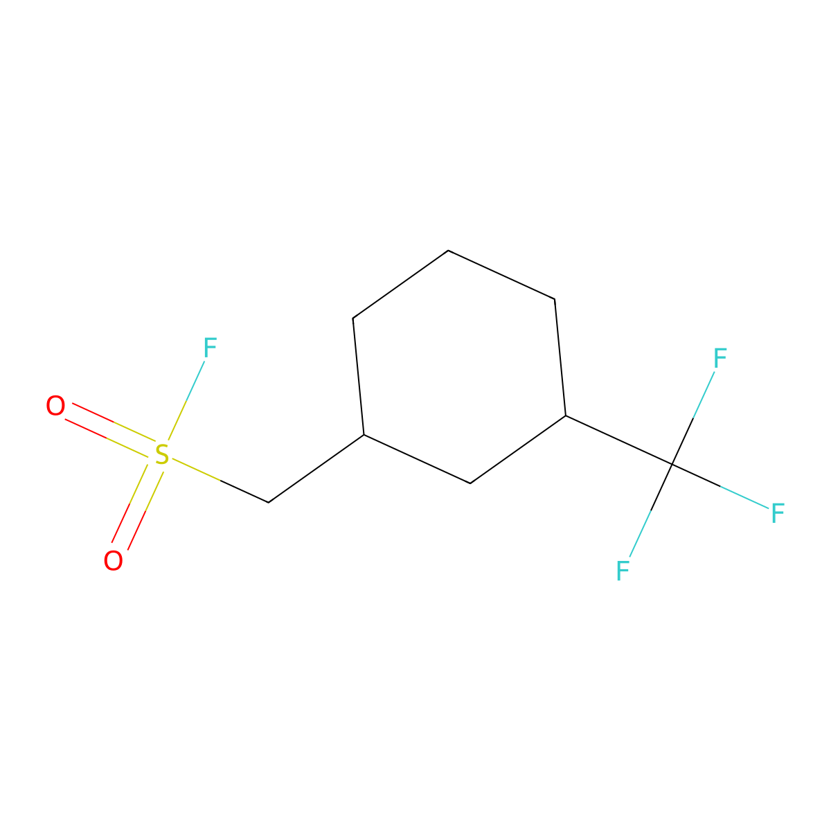 [3-(Trifluoromethyl)cyclohexyl]methanesulfonyl fluoride molecular structure, CAS 2172175-30-1