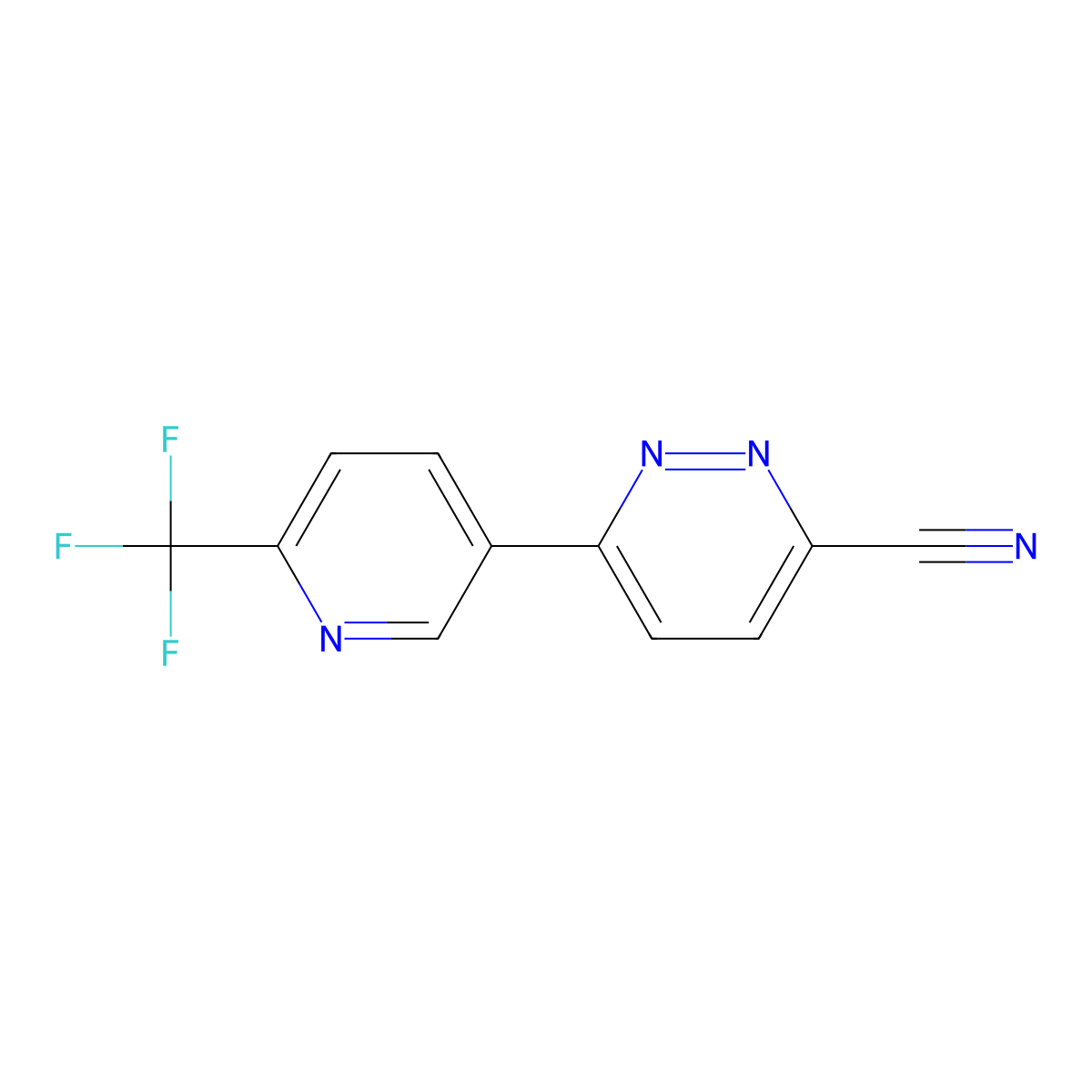 6-[6-(Trifluoromethyl)pyridin-3-yl]pyridazine-3-carbonitrile molecular structure, CAS 2172175-59-4