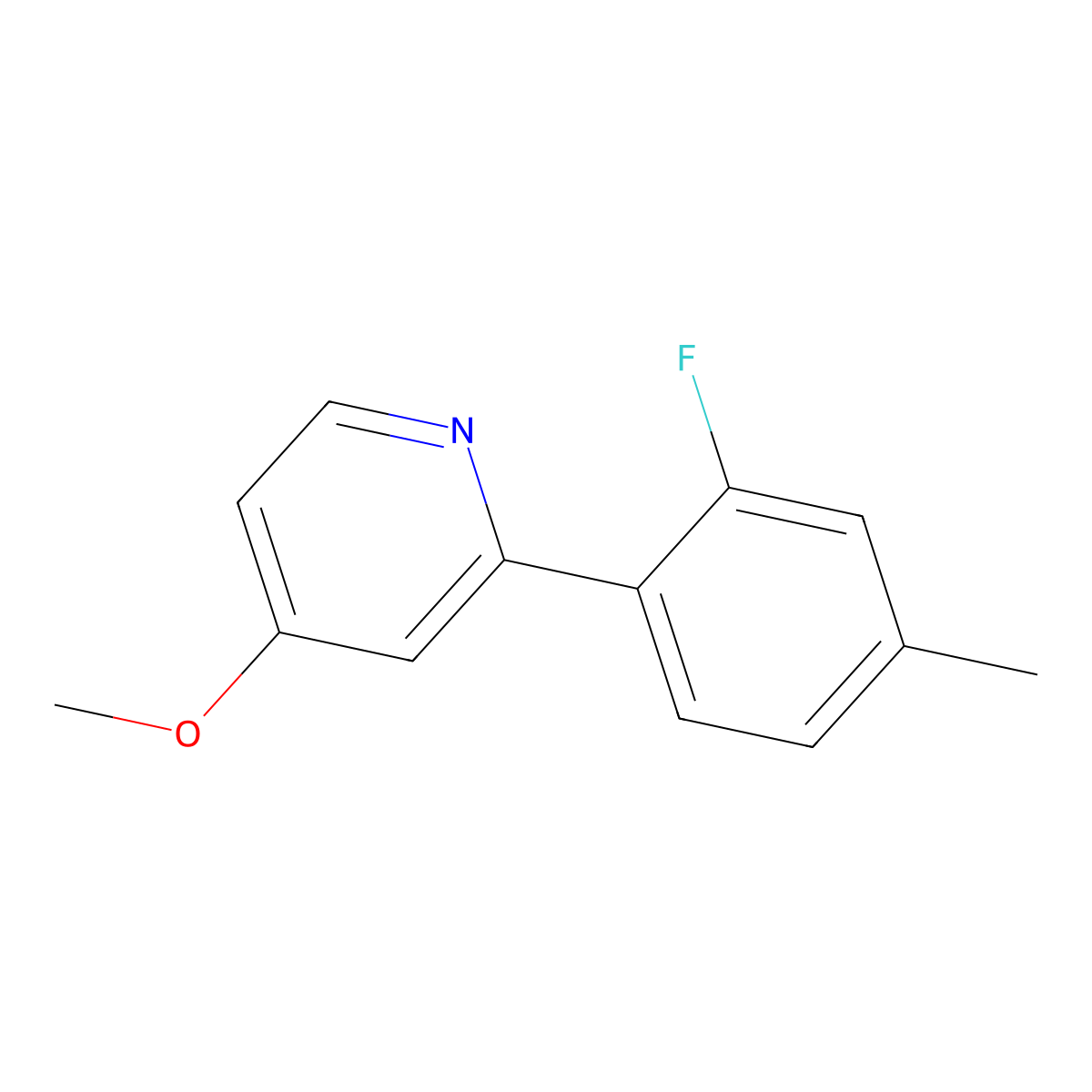 2-(2-Fluoro-4-methylphenyl)-4-methoxypyridine molecular structure, CAS 2172175-77-6