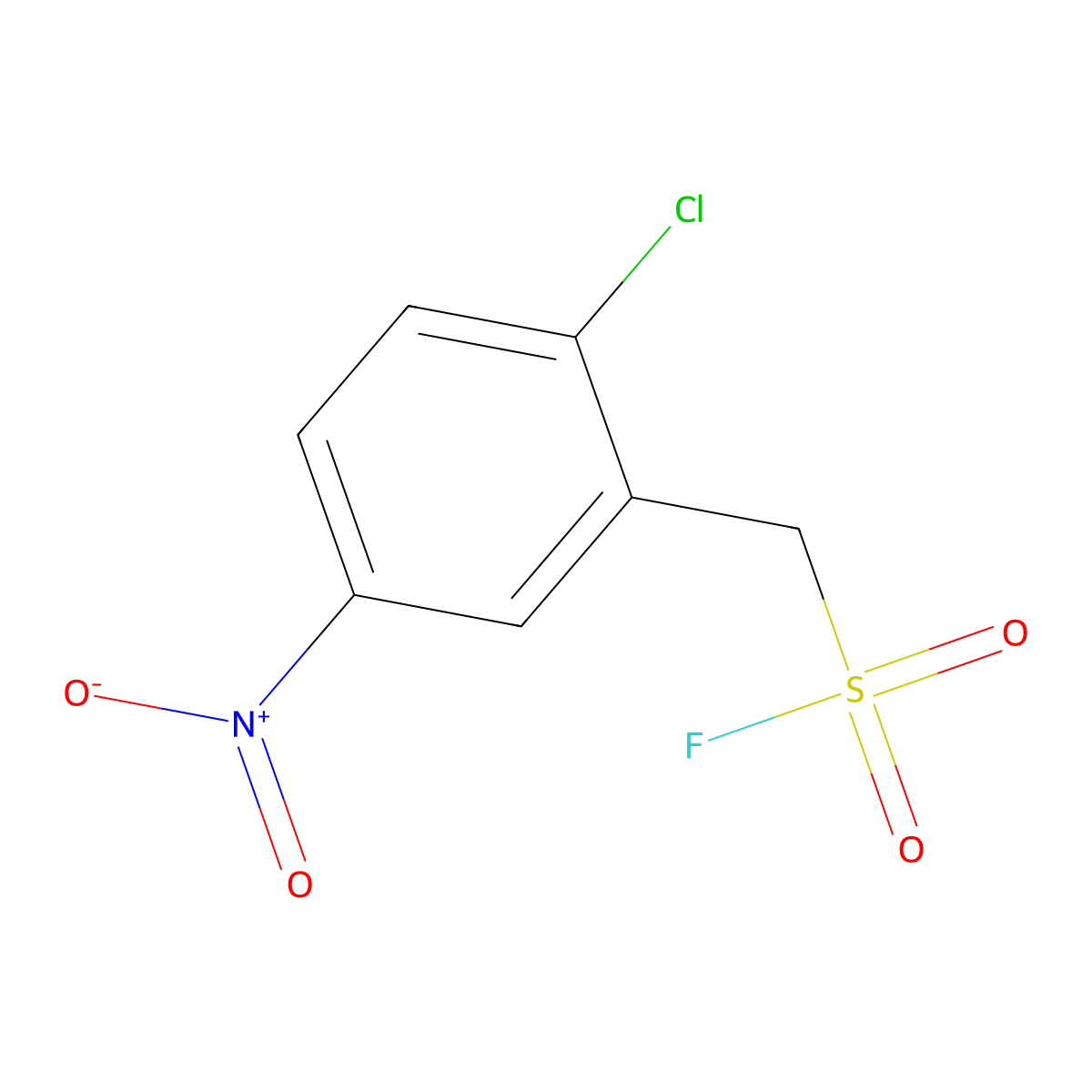 (2-Chloro-5-nitrophenyl)methanesulfonyl fluoride molecular structure, CAS 2172176-26-8