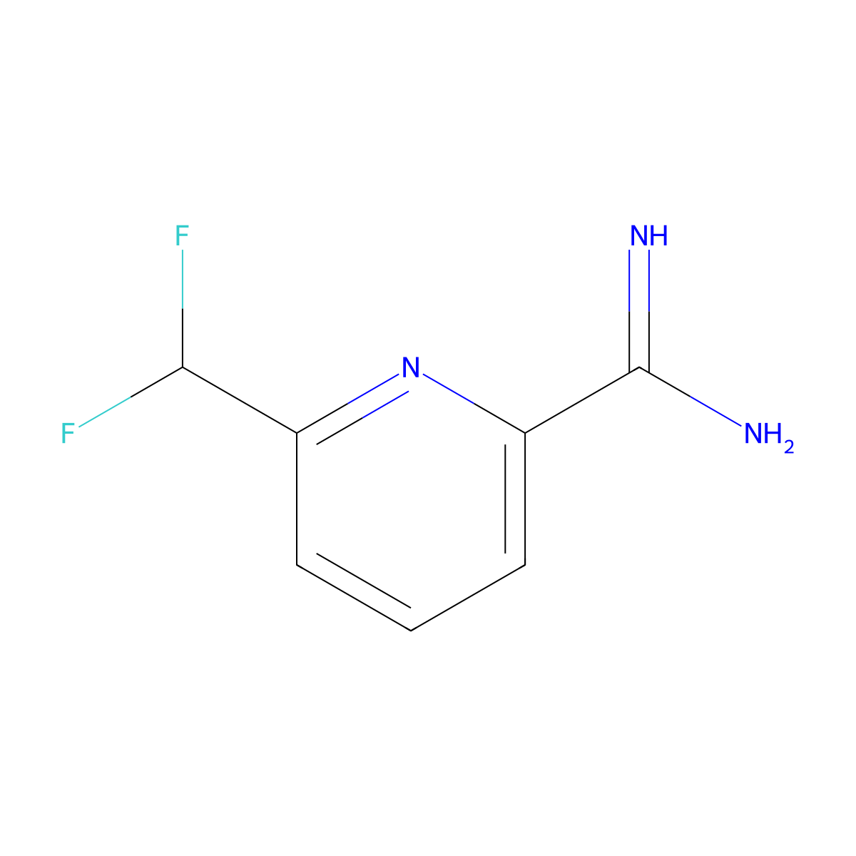 6-(Difluoromethyl)pyridine-2-carboximidamide molecular structure, CAS 2172177-14-7