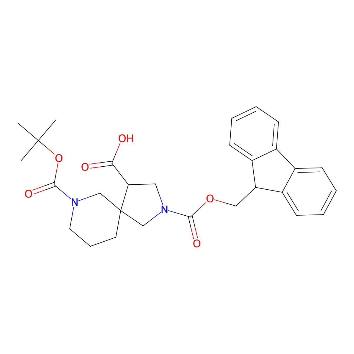 7-[(tert-butoxy)carbonyl]-2-{[(9H-fluoren-9-yl)methoxy]carbonyl}-2,7-diazaspiro[4.5]decane-4-carboxylicacid molecular structure, CAS 2172179-33-6