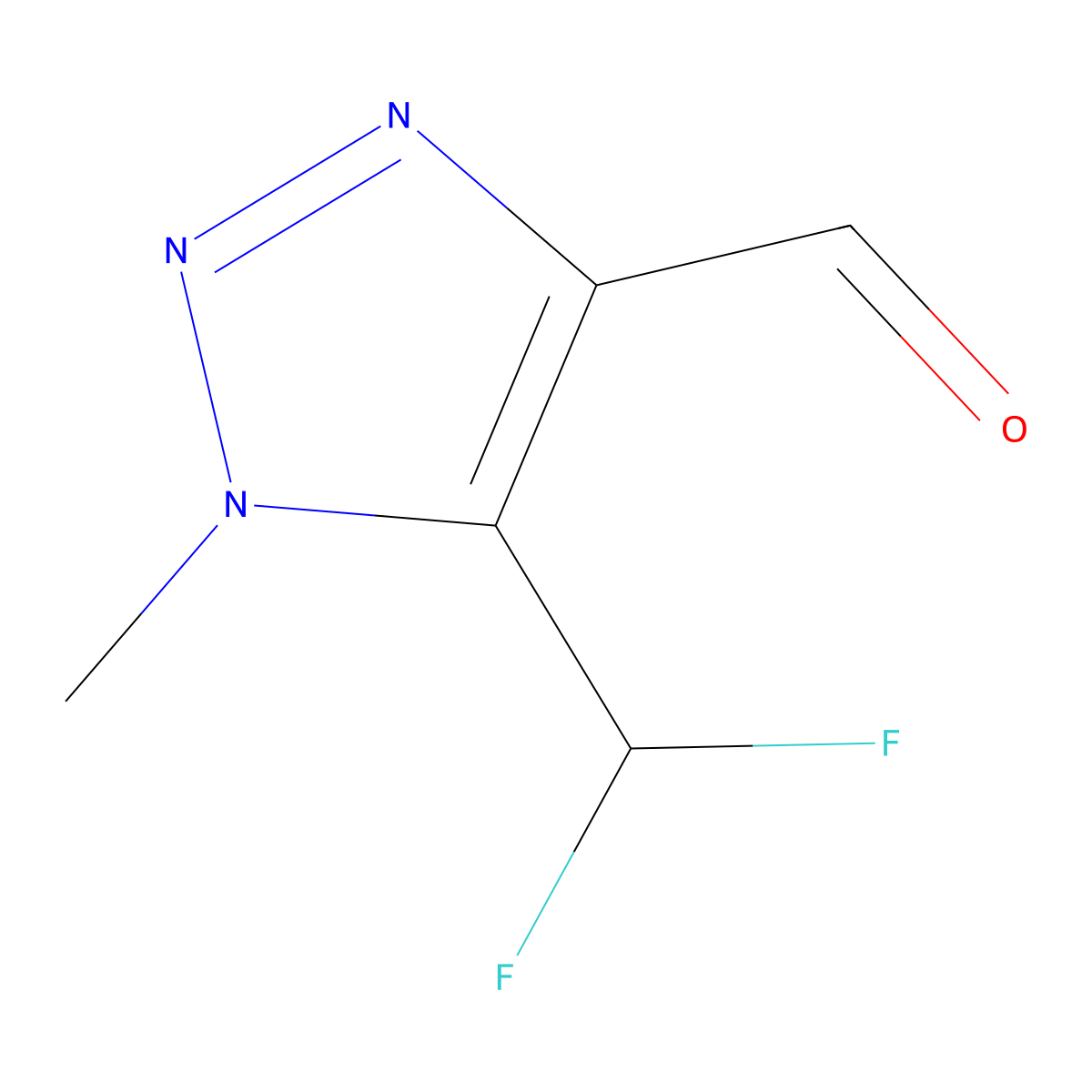 5-(Difluoromethyl)-1-methyl-1H-1,2,3-triazole-4-carbaldehyde molecular structure, CAS 2172183-28-5