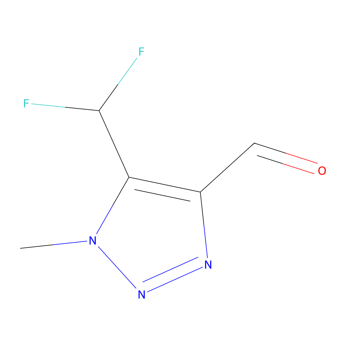 5-(Difluoromethyl)-1-methyl-1H-1,2,3-triazole-4-carbaldehyde molecular structure, CAS 2172183-28-5