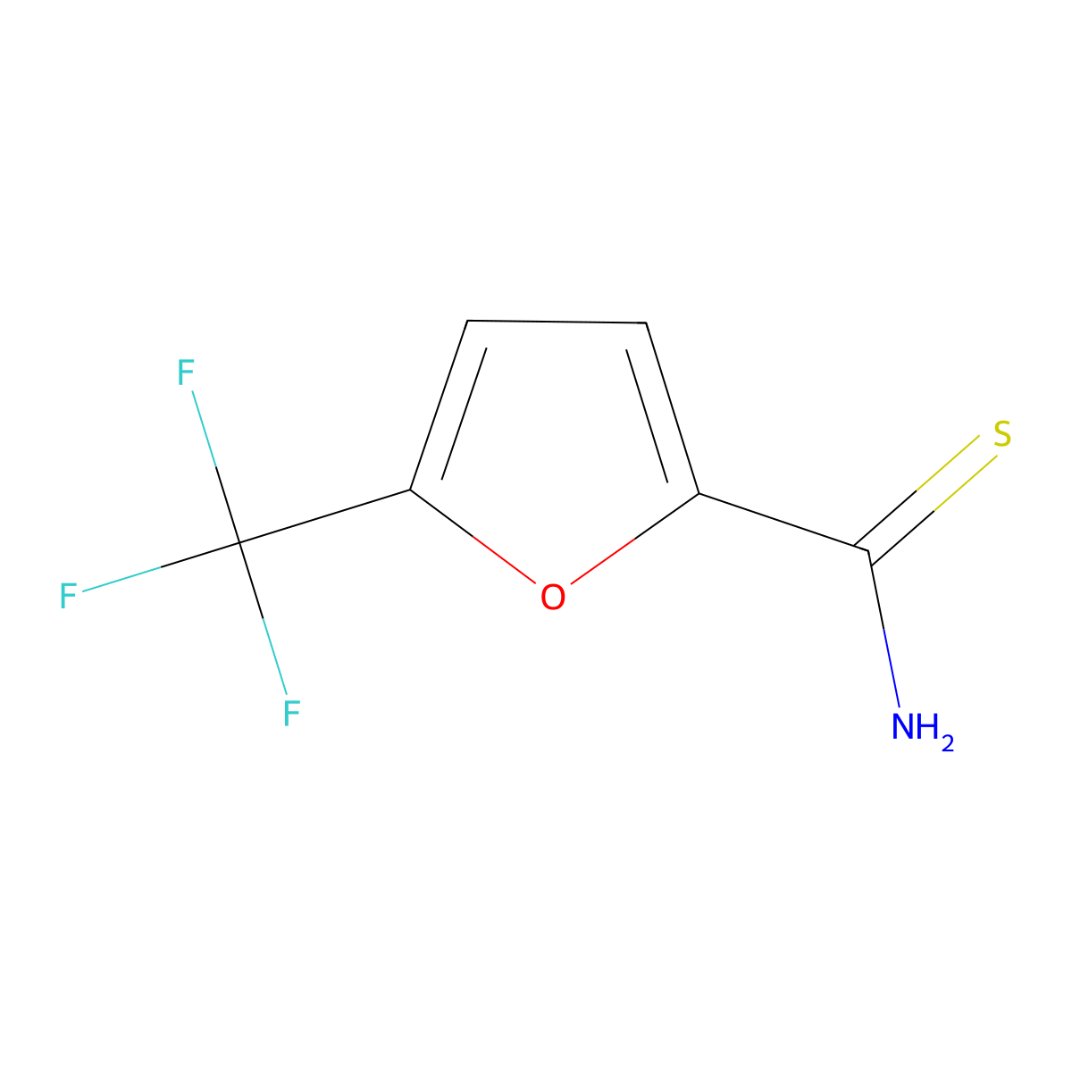 5-(Trifluoromethyl)furan-2-carbothioamide molecular structure, CAS 2172183-55-8
