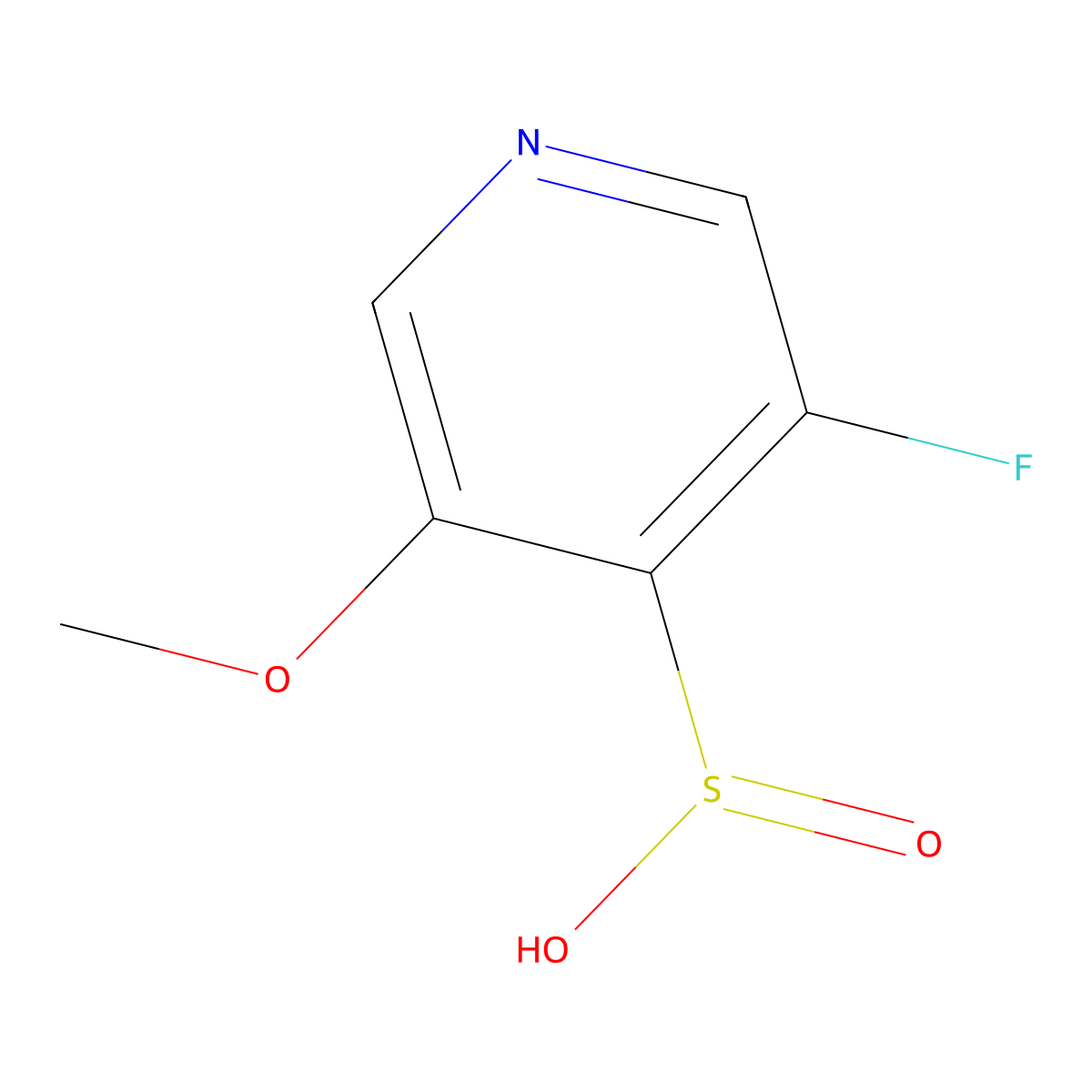 3-Fluoro-5-methoxypyridine-4-sulfinic acid molecular structure, CAS 2172183-64-9