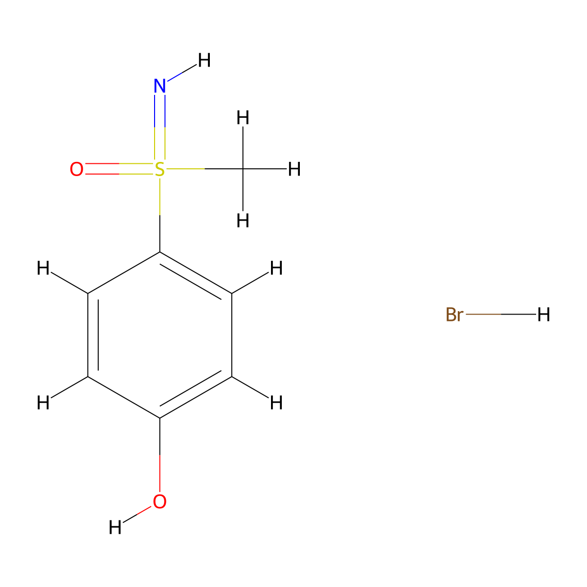 (4-Hydroxyphenyl)(imino)methyl-lambda6-sulfanone hydrobromide molecular structure, CAS 2172185-52-1