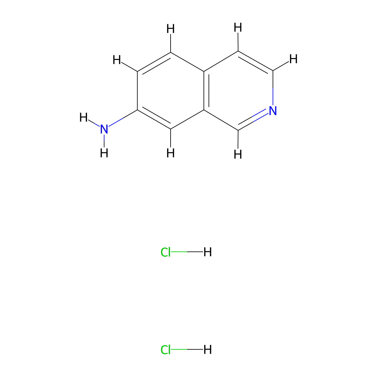 Isoquinolin-7-amine dihydrochloride molecular structure, CAS 2172185-59-8