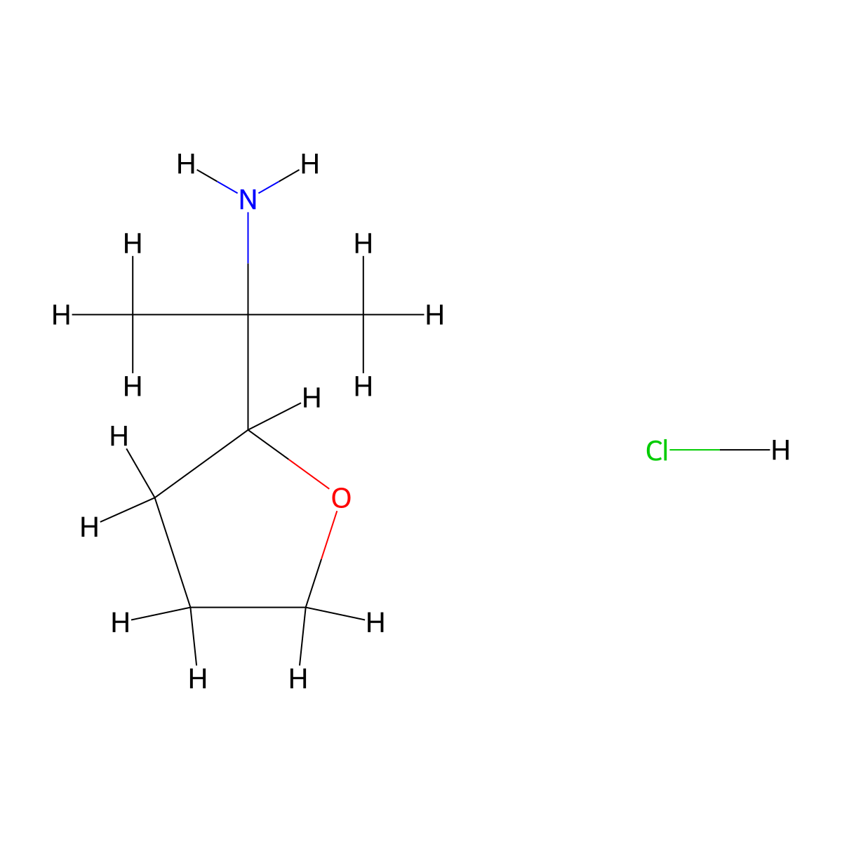 2-(Oxolan-2-yl)propan-2-amine hydrochloride molecular structure, CAS 2172187-85-6
