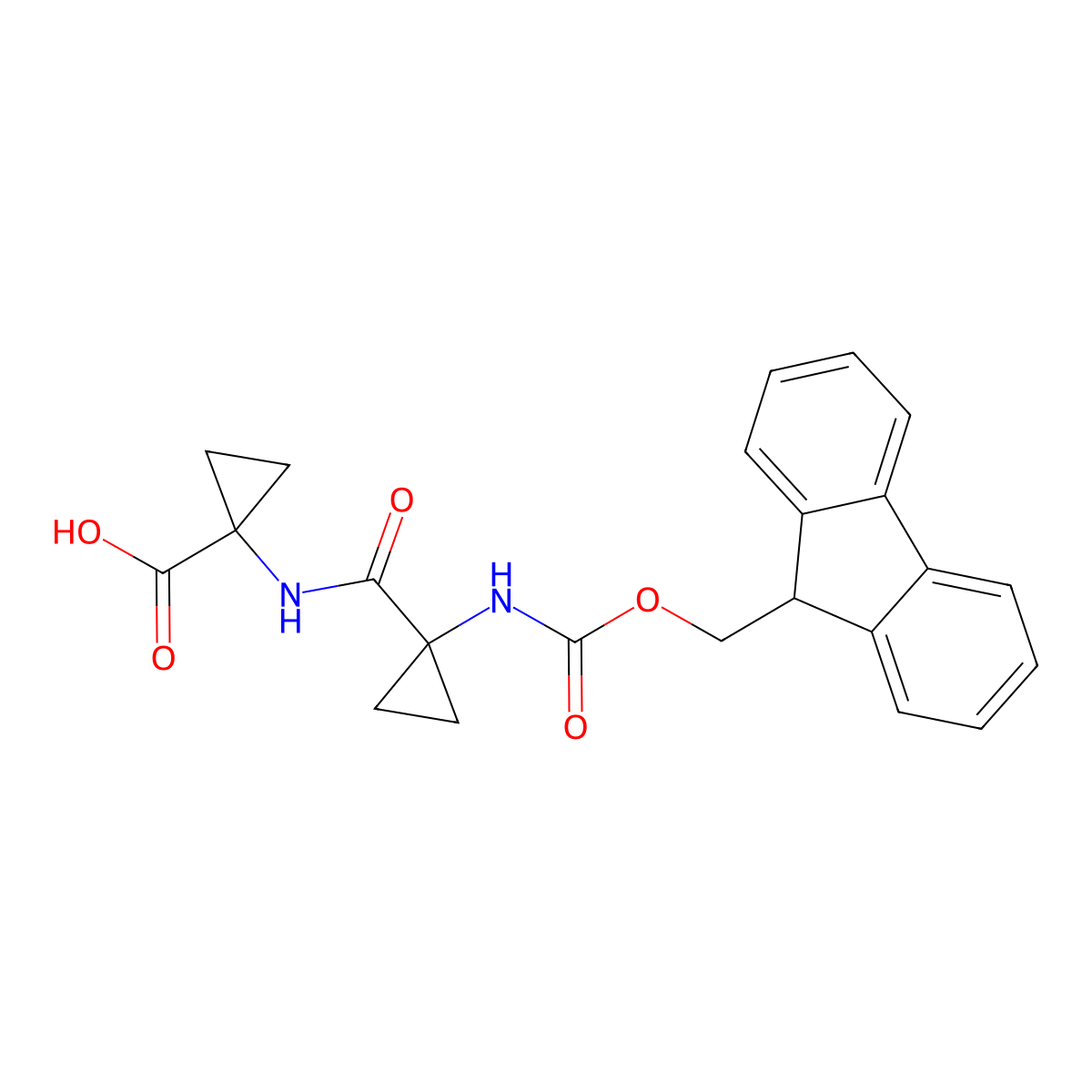 1-[1-({[(9H-fluoren-9-yl)methoxy]carbonyl}amino)cyclopropaneamido]cyclopropane-1-carboxylic acid molecular structure, CAS 2172188-29-1