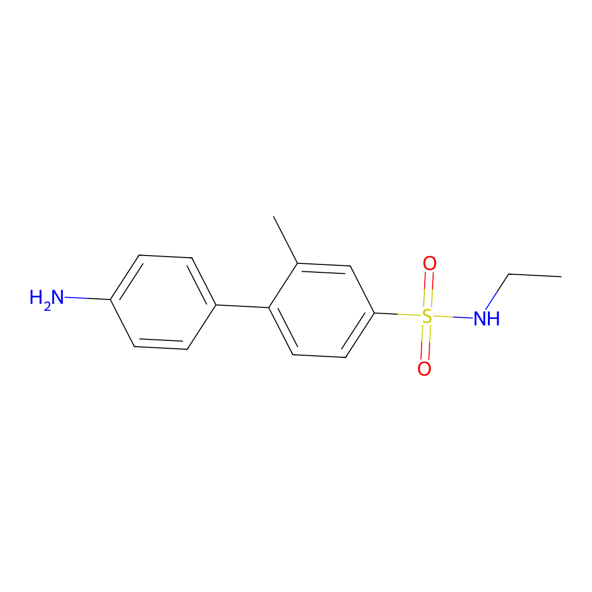 4-(4-aminophenyl)-N-ethyl-3-methylbenzene-1-sulfonamide molecular structure, CAS 2172189-51-2